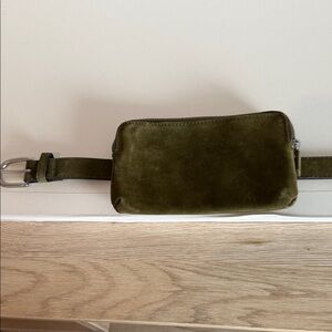 Treasure & Bond Olive Suede Belt Bag